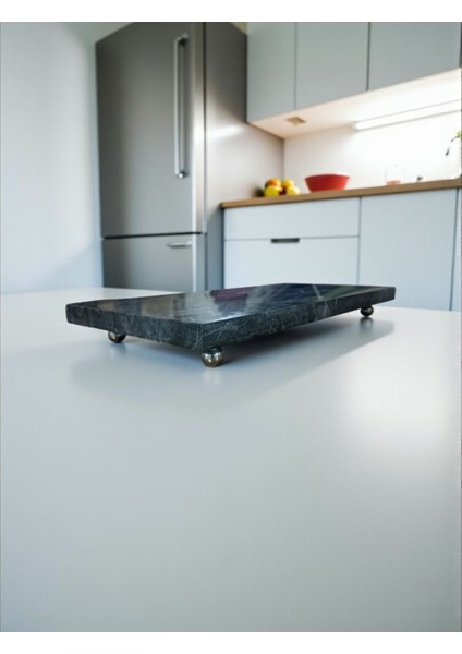 40X20 cm Doğal Siyah Mermer Sunum Tabağı, Şık ve Dayanıklı Taş Tasarım indirimleri