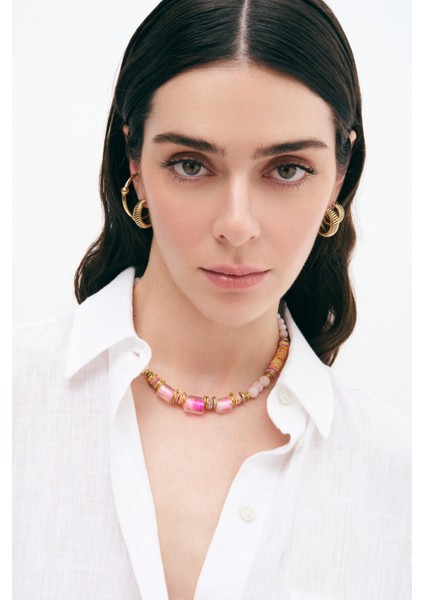 Şık Altın Kaplama Halka Iğneli Küpe, Zarif ve Modern Takı Seçeneği fiyatları