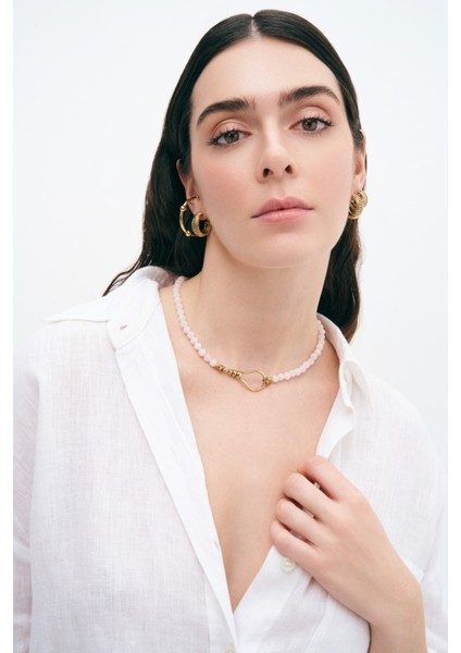 Şık Altın Kaplama Halka Iğneli Küpe, Zarif ve Modern Takı Seçeneği indirimleri