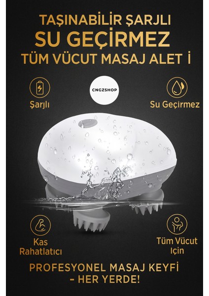 Su Geçirmez Taşınabilir Tüm Vücut Masaj Aleti, Kafa, Bel, Boyun, Sırt ve Ayak Için