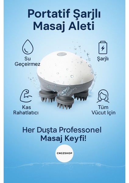 Su Geçirmez Taşınabilir Tüm Vücut Masaj Aleti, Kafa, Bel, Boyun, Sırt ve Ayak Için indirimleri