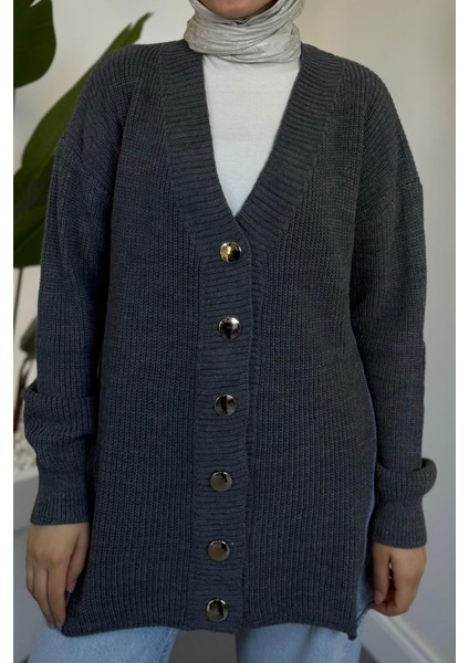 Ritim Yan Arka Kotlu Hırka Gri fırsatları