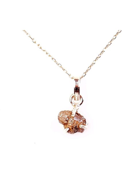 Beyaz Işlenmemiş Elmas Taşı Gümüş Kolye, Zarif ve Doğal Takı Seçeneği modelleri