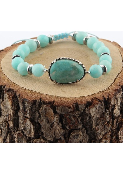 Doğal Amazonit Taşlı Renkli Bileklik, 8 Mm, Sertifikalı, Şık Takı fırsatları