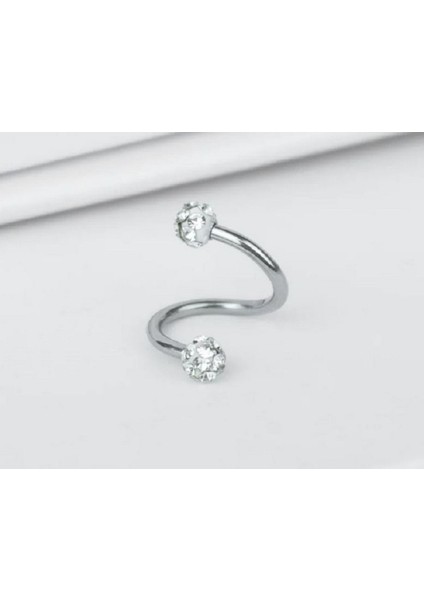 Parlak Taşlı Şık Çelik Kıkırdak Küpe Pirsingi, Tarzınıza Zarif Dokunuş