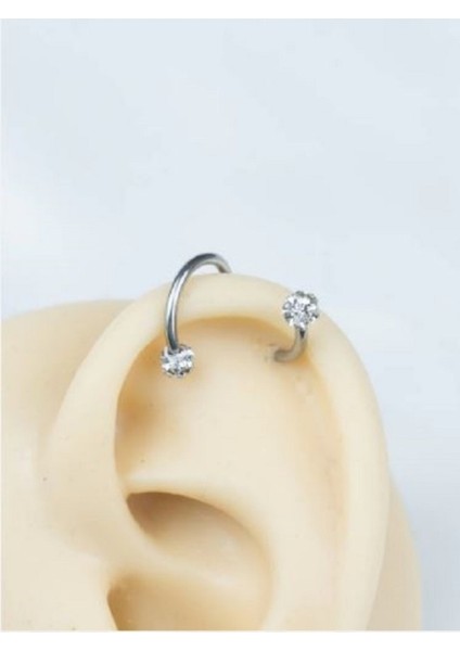 Parlak Taşlı Şık Çelik Kıkırdak Küpe Pirsingi, Tarzınıza Zarif Dokunuş fiyatları