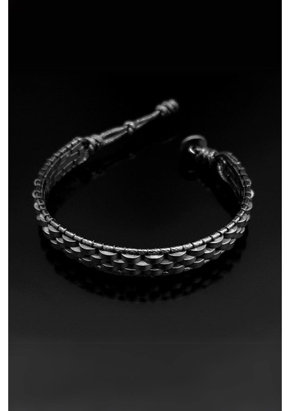 Siyah Hematit Taşı Hasır Örgü Bileklik, Doğal Taş El Yapımı Takı fiyatları
