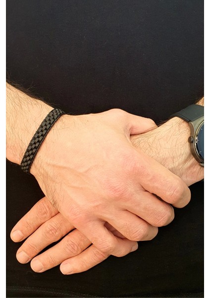 Siyah Hematit Taşı Hasır Örgü Bileklik, Doğal Taş El Yapımı Takı modelleri