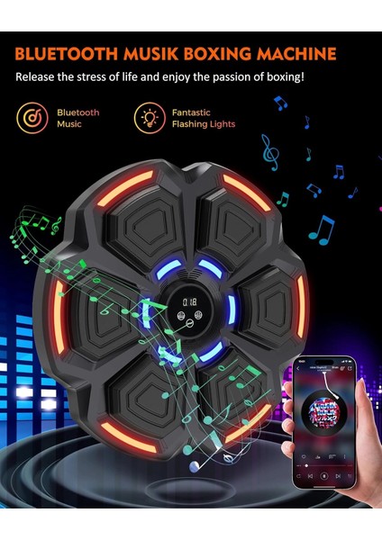 Bluetooth Hoparlör Özellikli Duvar Boks Makinesı 9 Mod Seviye Ayarlı Müzikli Boks Makinesı