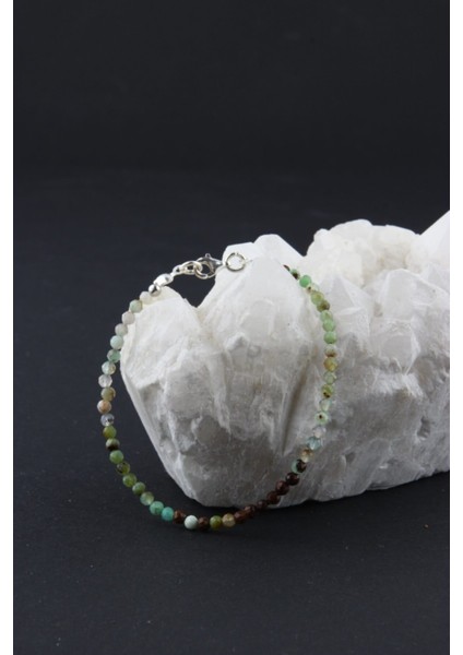 Çok Renkli Sertifikalı Krizoprasi Bileklik 4 Mm, Şıklık ve Enerji Dolu Tasarım