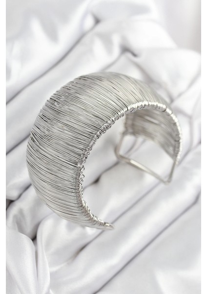 Bfs Pirinç Tel Sarma Model Gümüş Renk Kadın Bileklilk