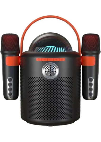 Bluetooth Aile Parti Seti Kablosuz Çift Mikrofon 6 Ses Degıstırme Siyah