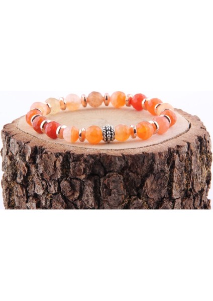 Çok Renkli Akik Hematit Doğal Taş Fasetli Bileklik 8 Mm, Şık ve Enerji Dolu Takı modelleri