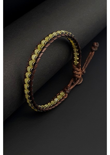 Yeşim ve Hematit Taşlı Doğal Bileklik - Erkek ve Kadın Takısı fırsatları