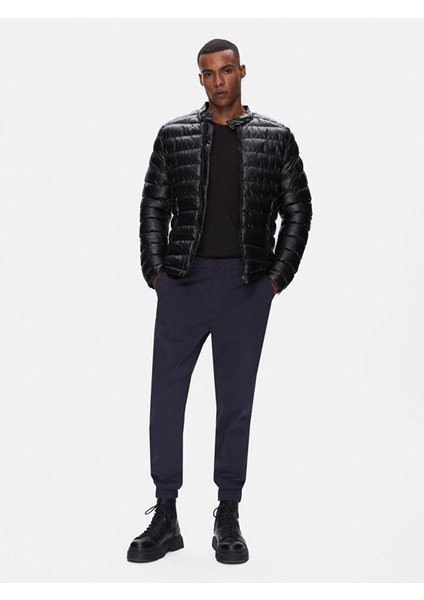 Uzun Kollu Basıc Şişme Siyah Mont