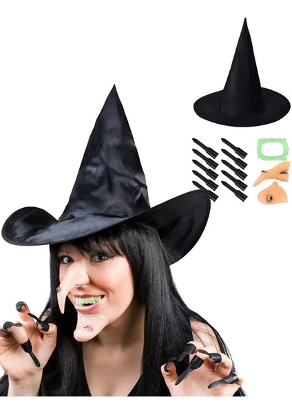 Bfs Cadı Şapkası Cadı Tırnakları Cadı Burnu Cadı Çenesi Cadı Diş Seti