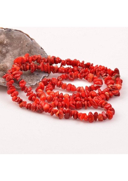 Kırmızı Mercan Doğal Taş Dizi 80 Cm, Zarif ve Şık Takı Parçası