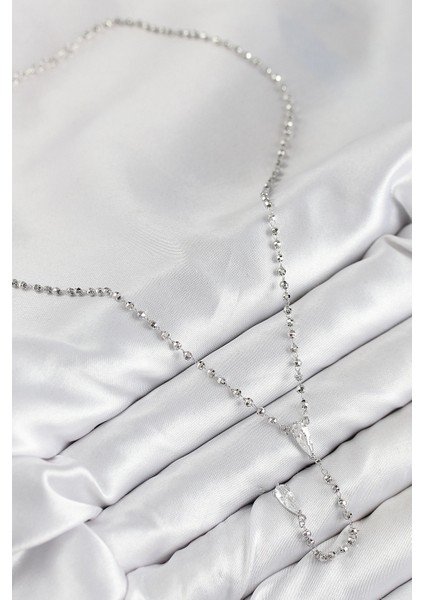 Bfs Pirinç Zirkon Taşlı Gümüş Renk Kadın Y Kolye fiyatları