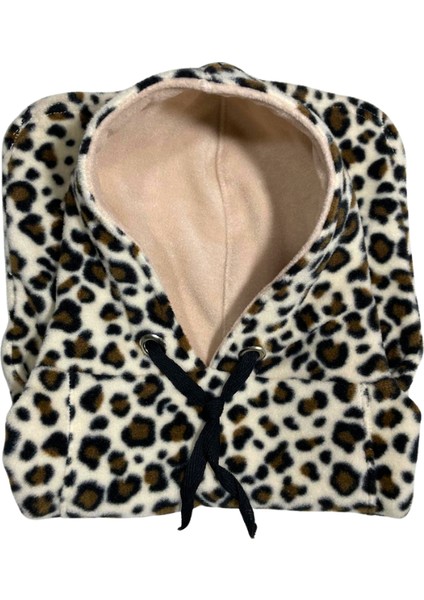 Leopar -Kanguru Cepli Kedi-Köpek Polar Hoodie Sweatshirt modelleri
