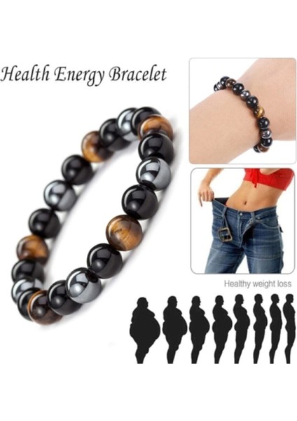 Renkli Kaplan Gözü ve Hematit Taş Bileklik, Şifa ve Enerji Dolu Tasarım fiyatları