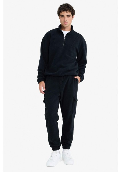 Regular Fit Beli Bağcıklı Kargo Cepli Polar Eşofman Altı F1737AX25WN fırsatları