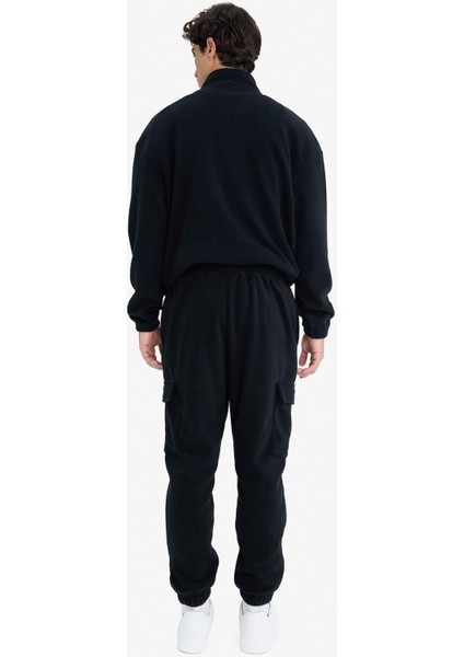 Regular Fit Beli Bağcıklı Kargo Cepli Polar Eşofman Altı F1737AX25WN