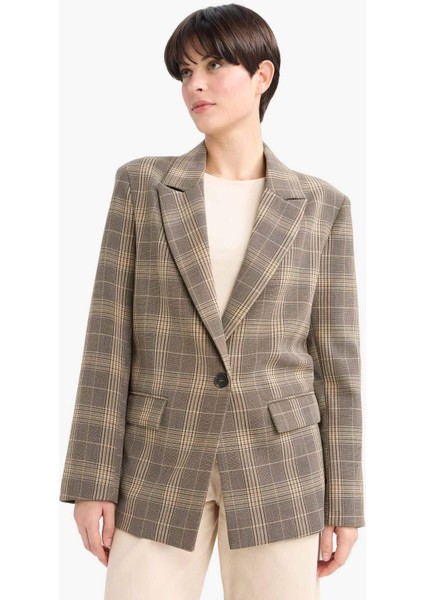 Regular Fit Kareli Blazer Ceket G0678AX25AU modelleri