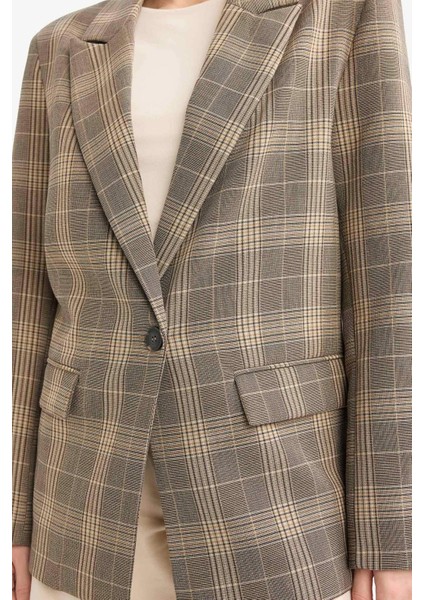 Regular Fit Kareli Blazer Ceket G0678AX25AU indirimleri