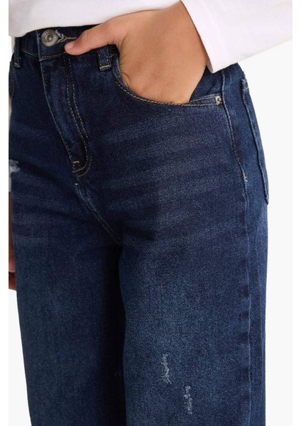 Erkek Çocuk Loose Fit Yırtık Detaylı Düz Paça Jean Pantolon G3069A825WN indirimleri