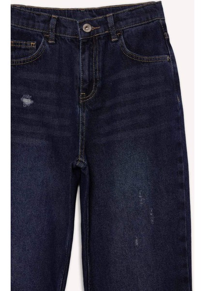 Erkek Çocuk Loose Fit Yırtık Detaylı Düz Paça Jean Pantolon G3069A825WN