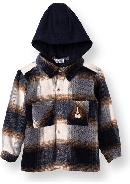 Erkek Bebek Happy Animals Gömlek Kapüşonlu Uzun Kol