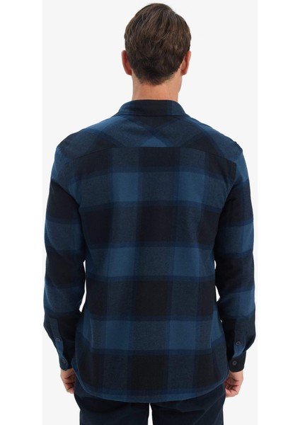 Regular Fit Polo Yaka Kareli Flanel Uzun Kollu Gömlek E8242AX25AU fırsatları