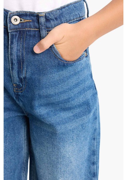 Erkek Çocuk Loose Fit Yırtık Detaylı Düz Paça Jean Pantolon G3257A825WN indirimleri