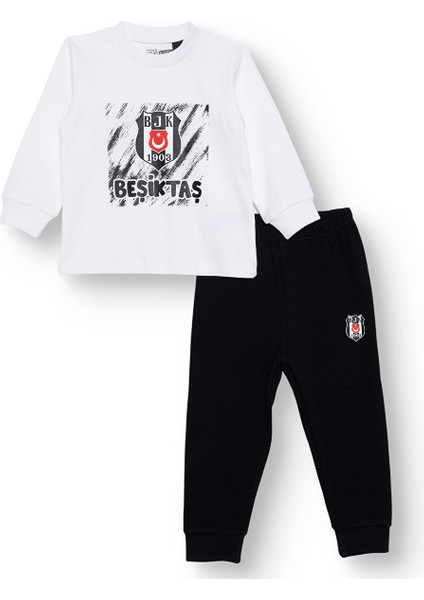 Erkek Bebek Uzun Kol Pijama Takımı Interlok Bisiklet Yaka Reçme Paça