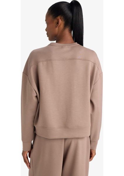 Oversize Geniş Kalıp Bisiklet Yaka Modal Sporcu Sweatshirt E8954AX25AU