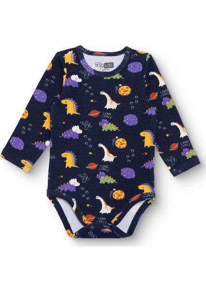 Erkek Bebek Uzun Kol Body Ribana Çıtçıtlı Yaka Uzun Kol