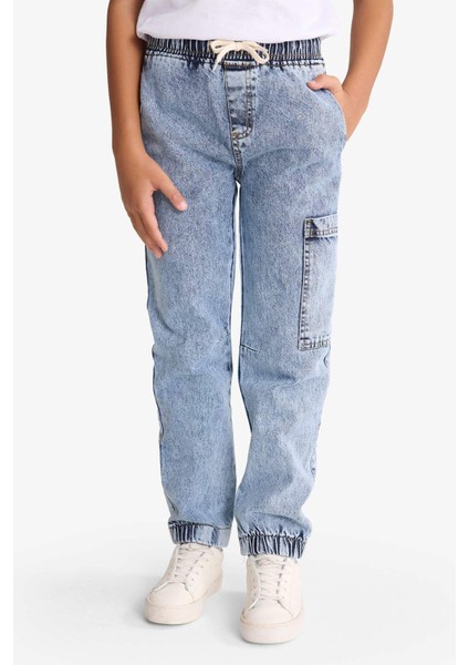 Erkek Çocuk Jogger Fit Beli Lastikli Jean Pantolon G2775A825AU indirimleri