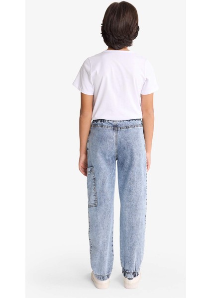 Erkek Çocuk Jogger Fit Beli Lastikli Jean Pantolon G2775A825AU