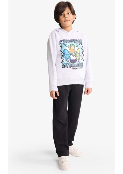 Erkek Çocuk Stumble Guys Kapüşonlu İçi Yumuşak Tüylü Sweatshirt G0054A825WN fiyatları