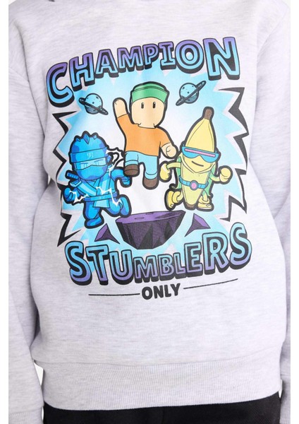 Erkek Çocuk Stumble Guys Kapüşonlu İçi Yumuşak Tüylü Sweatshirt G0054A825WN fırsatları