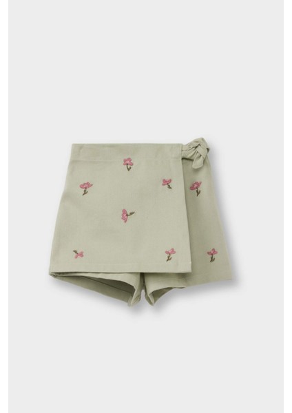 Kız Bebek Çiçekli Gabardin Şort Etek G3495A525AU