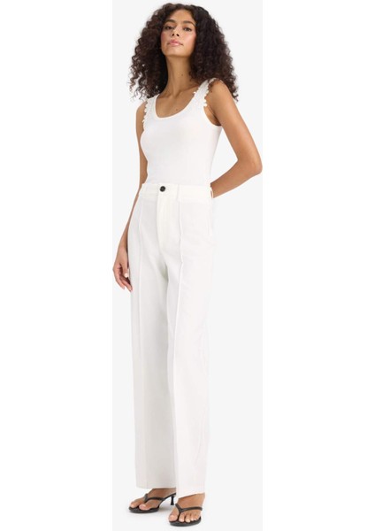 Straight Fit Yüksek Bel Düz Paça Pantolon F7188AX25SM modelleri