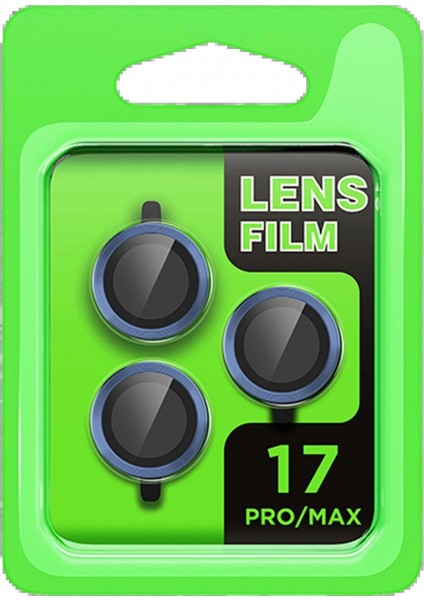 Apple iPhone 17 Pro Raze Metal Kamera Lens - Koyu Mavi