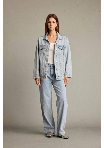 Düğmeli Cepli Denim Ceket fiyatları