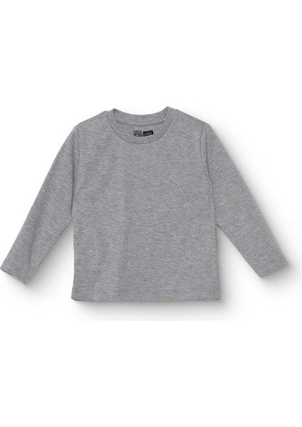 Erkek Bebek Uzun Kol Tshirt Interlok Bisiklet Yaka Uzun Kol