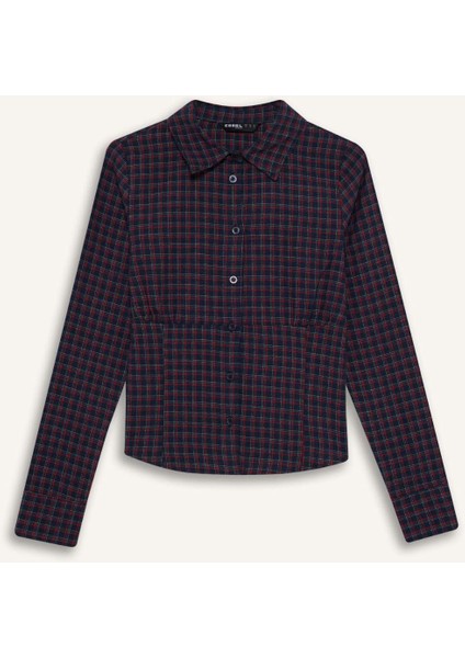 Coool Fitted Dokulu Uzun Kollu Kareli Gömlek G3035AX25WN