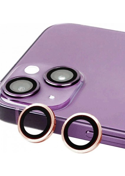 iPhone 13 Mini Raze Metal Kamera Lens - Pembe