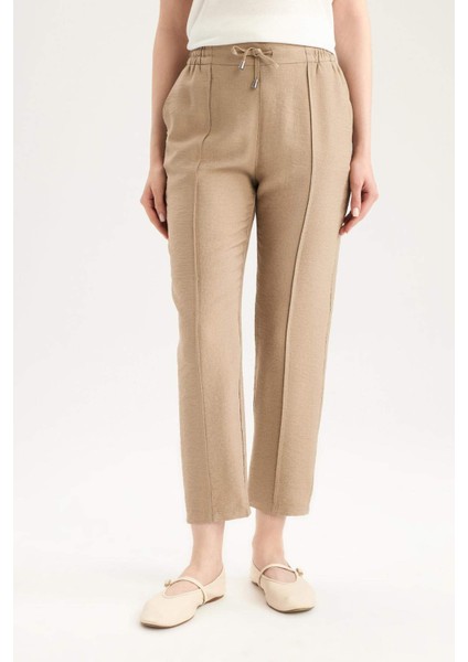 Lastikli Bel Bağcıklı Basic Düz Paça Jogger Pantolon D2573AX25SP fırsatları