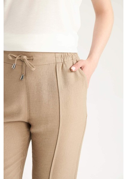 Lastikli Bel Bağcıklı Basic Düz Paça Jogger Pantolon D2573AX25SP indirimleri