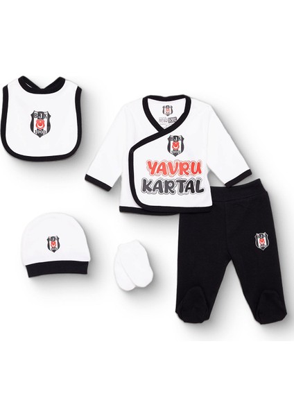 Unisex Yenidoğan 5li Askı Hastane Çıkışı Interlok Zarf Yaka Uzun Kol Patikli Paça